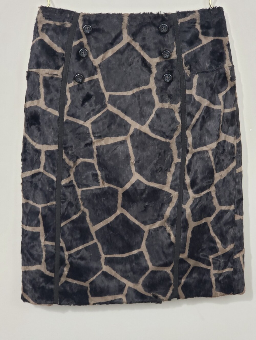 ETCETERA Faux Fur Giraffe Print Pencil Skirt Size 6 - Picture 2 of 11